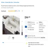 Ruvati Fiamma Undermount 33-in x 20-in Fireclay Single bowl Kitchen Sink - Thumbnail 5